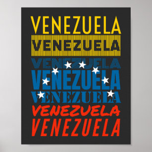 Bandera de Venezuela hecha de la palabra Venezuela Poster