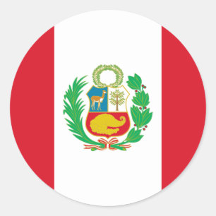 Bandera Del Perú - Flagge von Peru Runder Aufkleber