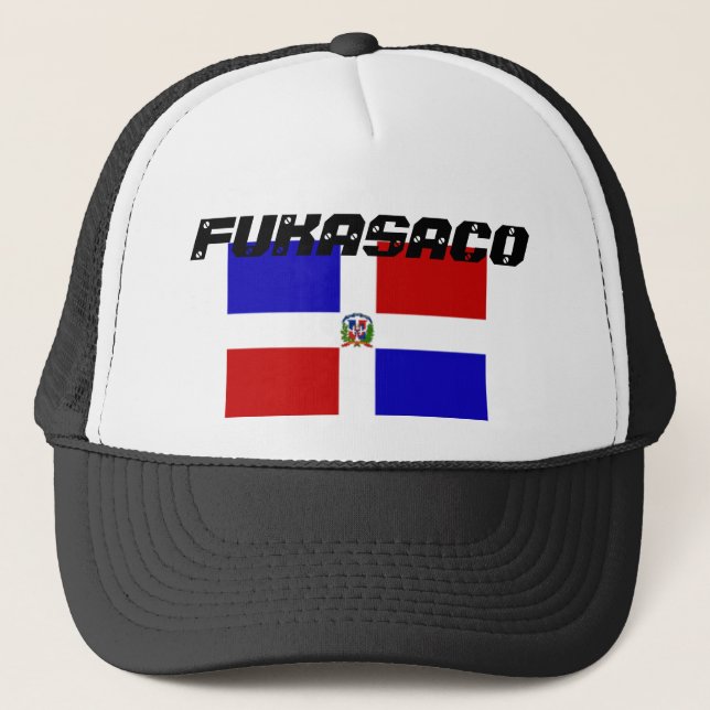 bandera-dominicana-republica, fukasaco truckerkappe (Vorderseite)