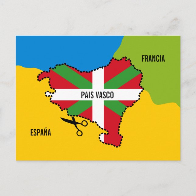 Bandera Ikurriña, unabhängig por el país vasco, Postkarte (Vorderseite)