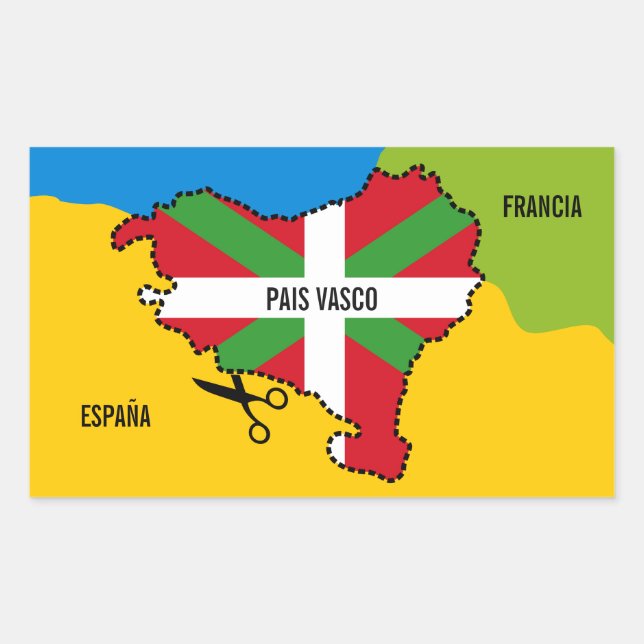 Bandera Ikurriña, unabhängig por el país vasco, Rechteckiger Aufkleber (Vorderseite)