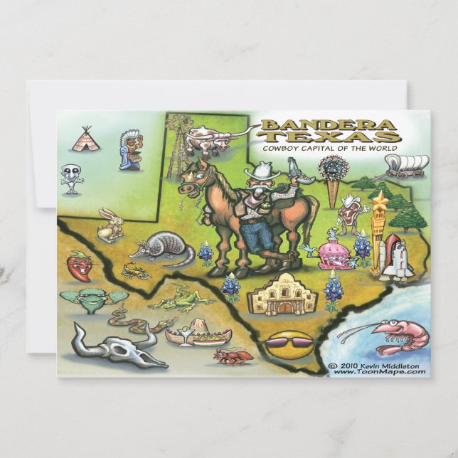 Bandera TEXAS Carte Invitation (Devant)