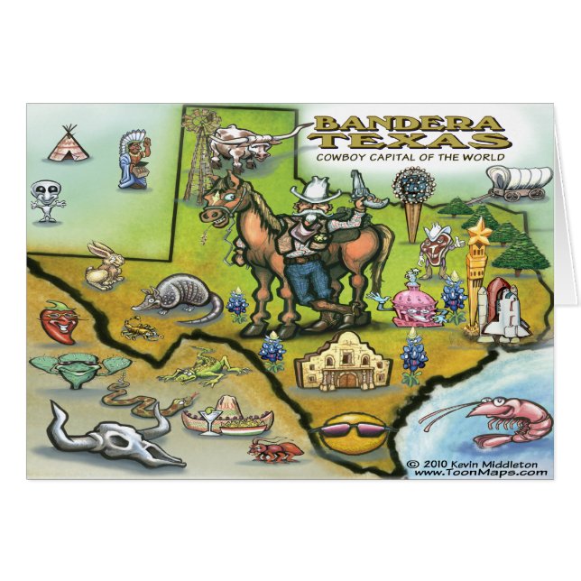 Bandera TEXAS Karte (Vorderseite (Horizontal))