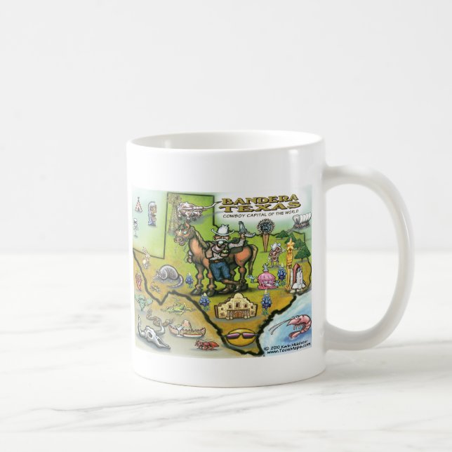 Bandera TEXAS Karte Kaffeetasse (Rechts)