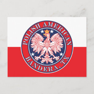 Bandera Texas Polnischer Adler Postkarte