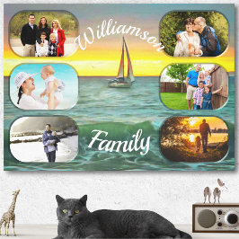 Banderas Bay Family Sunset 0884 Art Leinwanddruck