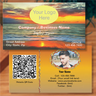 Banderas Bay Sonnenuntergang 1738 QR Code Visitenkarte