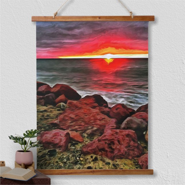 Banderas Rocky Sunset 914 Wandteppich Mit Holzrahmen (Von Creator hochgeladen)