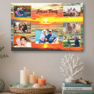 Banderas Sunset Family Collage 1738 Kunst Leinwanddruck