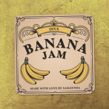 Banderbanner - Vintage-Bananenmarmeladen-Etikett A
