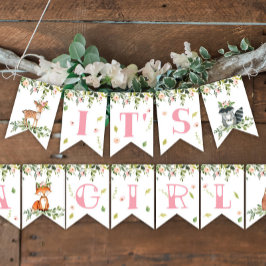 Banderines Cartel: es un Baby Shower Chica de Wood Wimpelkette