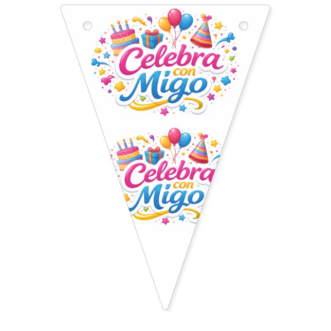 Banderines en Forma de Triángulo con Diseño “Celeb Wimpelkette (Erste Fahne)