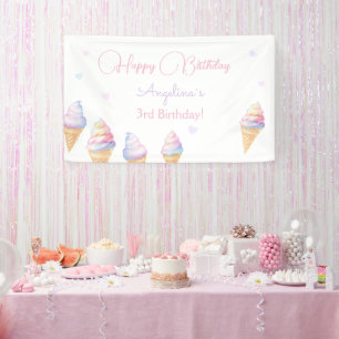 Banderole crème glacée d'anniversaire.