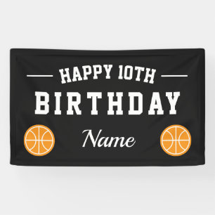 Banderole d'anniversaire pour basket-ball d'enfant