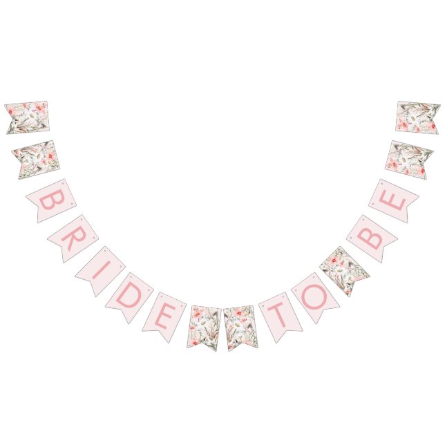 Banderole de fanions Fleurs sauvages rose Mariée à (Tout)