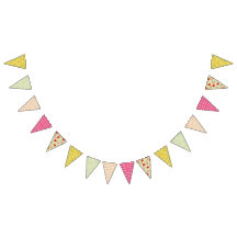Banderole de fanions triangulaires à motifs mixtes