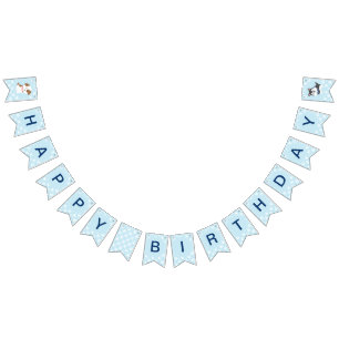 Banderole de fête d'anniversaire Puppy Pawty bleu