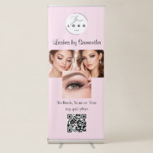 Blush Pink Script Logo QR Code Photo Makeup