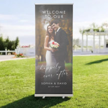 Élégante calligraphie Mariage Photo Bienvenue Retr