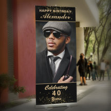 Joyeux Anniversaire Photo Party Événement Gold Bla