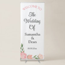 Panneau de bienvenue mariage rétractable vertical