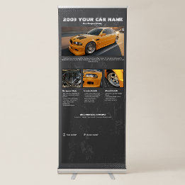 Banderole Rétractable Panneau de spécifications de salon automobile avec