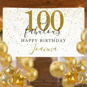 Banderoles 100 et fabuleux anniversaire Elegant Gold et Black