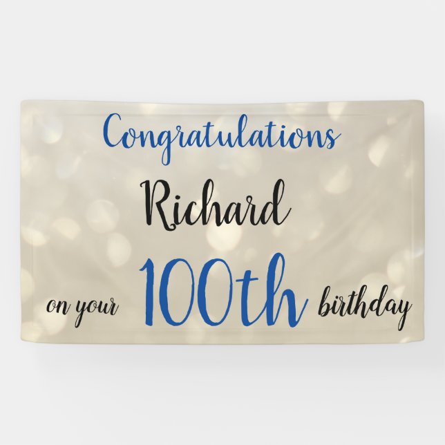 Banderoles 100e anniversaire personnalisé (Horizontal)