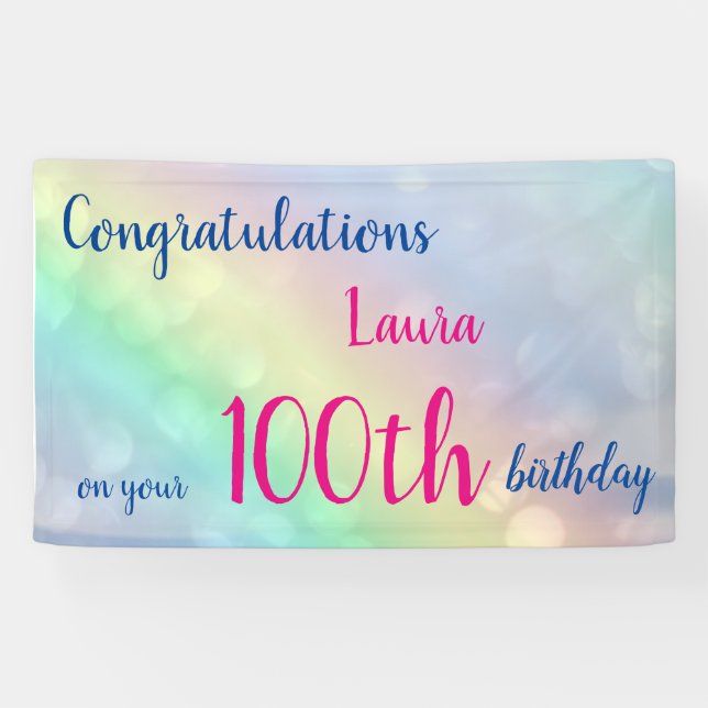 Banderoles 100th anniversaire personnalisé (Horizontal)
