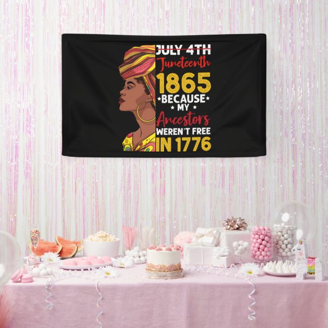 Banderoles 1776 : Mon ancêtre n'était pas libre 1776 (Fête)