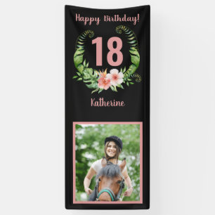 Banderoles 18e ou tout âge Anniversaire Blush Pink Floral