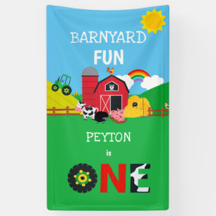 Banderoles 1er anniversaire Animaux de ferme Barnyard Fun Kid
