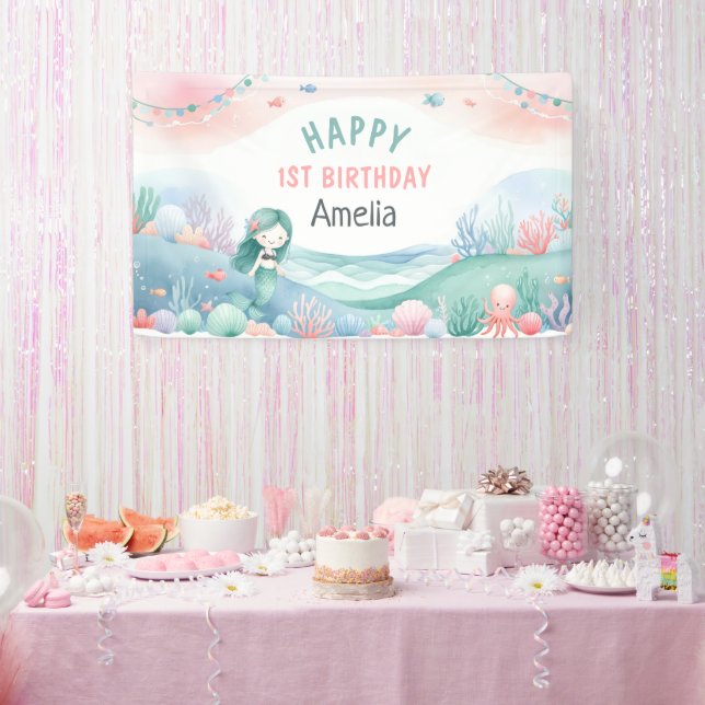 Banderoles 1er anniversaire de sous-marin Fête de sirène (Fête)