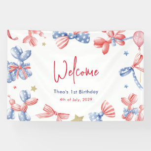 Banderoles 1er Anniversaire mignonne Balloon 4 Juillet Fête B
