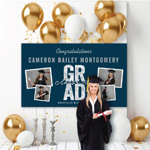 Banderoles 2024 Gras Silver GRAD 4ème Photo Graduation Party