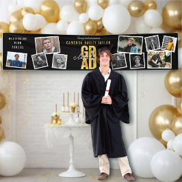 Banderoles 2025 Gold GRAD 10 Photo Modern Graduation Party