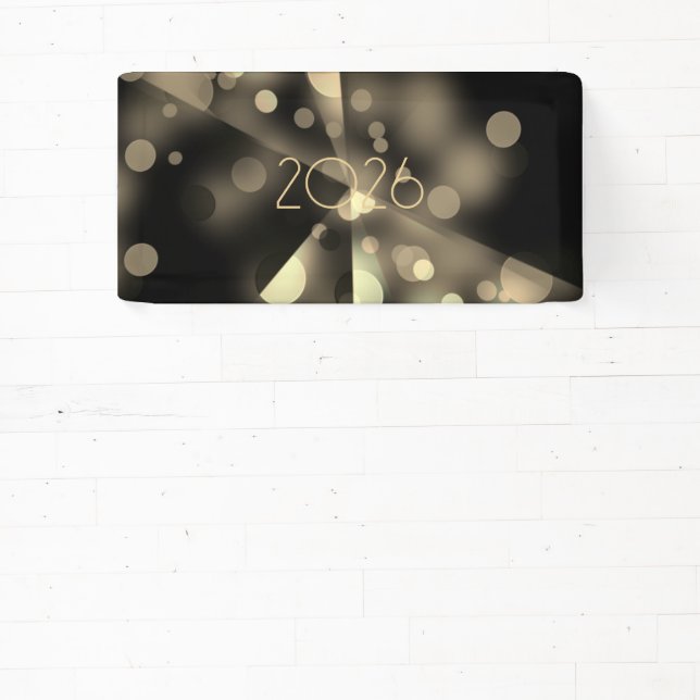 Banderoles 2026 new year with golden bubbles (Insitu)