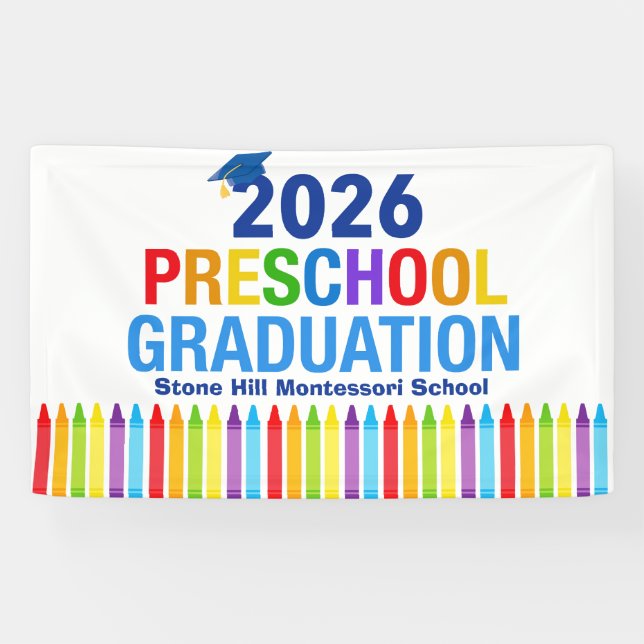 Banderoles 2026 Preschool Graduation Customizable School (Horizontal)