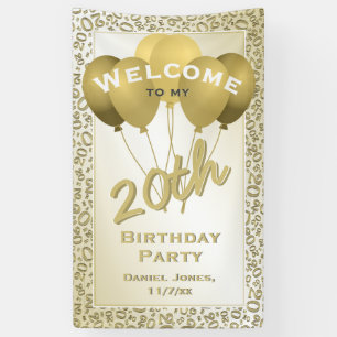 Banderoles 20e anniversaire Gold Random Numéro Motif 20