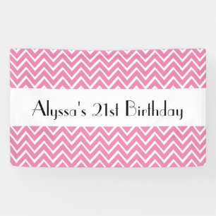 Banderoles 21ème Les chevrons d'anniversaire pour elle