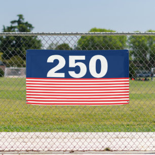 Banderoles 250 Rouge Blanc et Bleu Anniversaire États-Unis