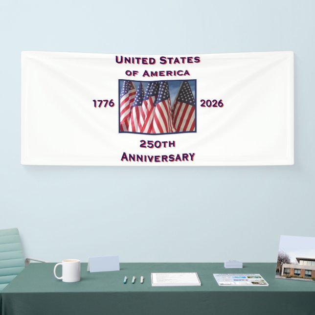 Banderoles 250e anniversaire USA Patriotique (Salon professionnel)