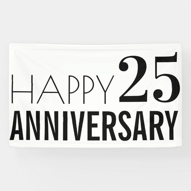 Banderoles 25e anniversaire du Mariage d'argent (Horizontal)