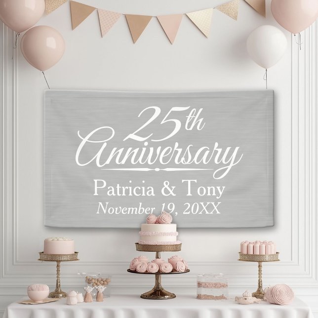 Banderoles 25e anniversaire du Mariage Personnalisé (Custom Anniversary Banner)