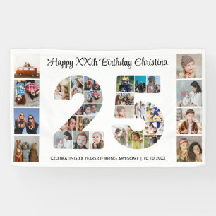 Banderoles 25e anniversaire fête numéro 25 photo Collage