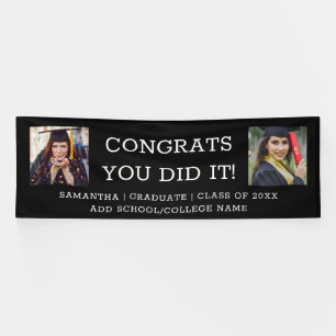Banderoles 2 Félicitations Photo Graduate 2023 Graduation Noi