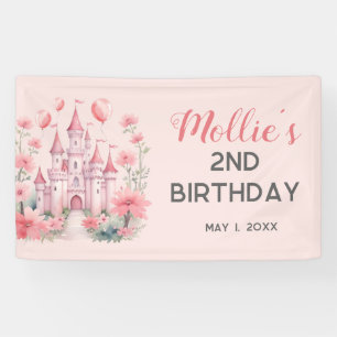 Banderoles 2e anniversaire Pink Princess Castle Balloons