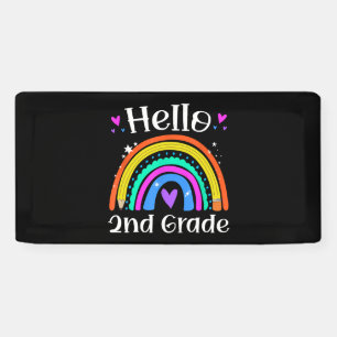 Banderoles 2nd Teacher Rainbow Grade Back To School