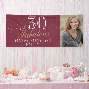Banderoles 30 et Fabuleux Photo d'anniversaire moderne 30 ans