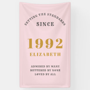 Banderoles 30e anniversaire 1992 Elégant Gold Rose Grey